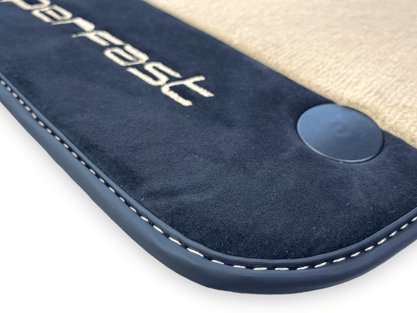 Beige Floor Mats For Ferrari 812 Superfast With Alcantara Leather - AutoWin