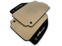 Beige Floor Mats For Ferrari F8 Spider 2019-2022 With Alcantara Leather - AutoWin