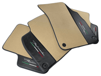Beige Floor Mats For Lamborghini Urus Performante With Carbon Leather - AutoWin