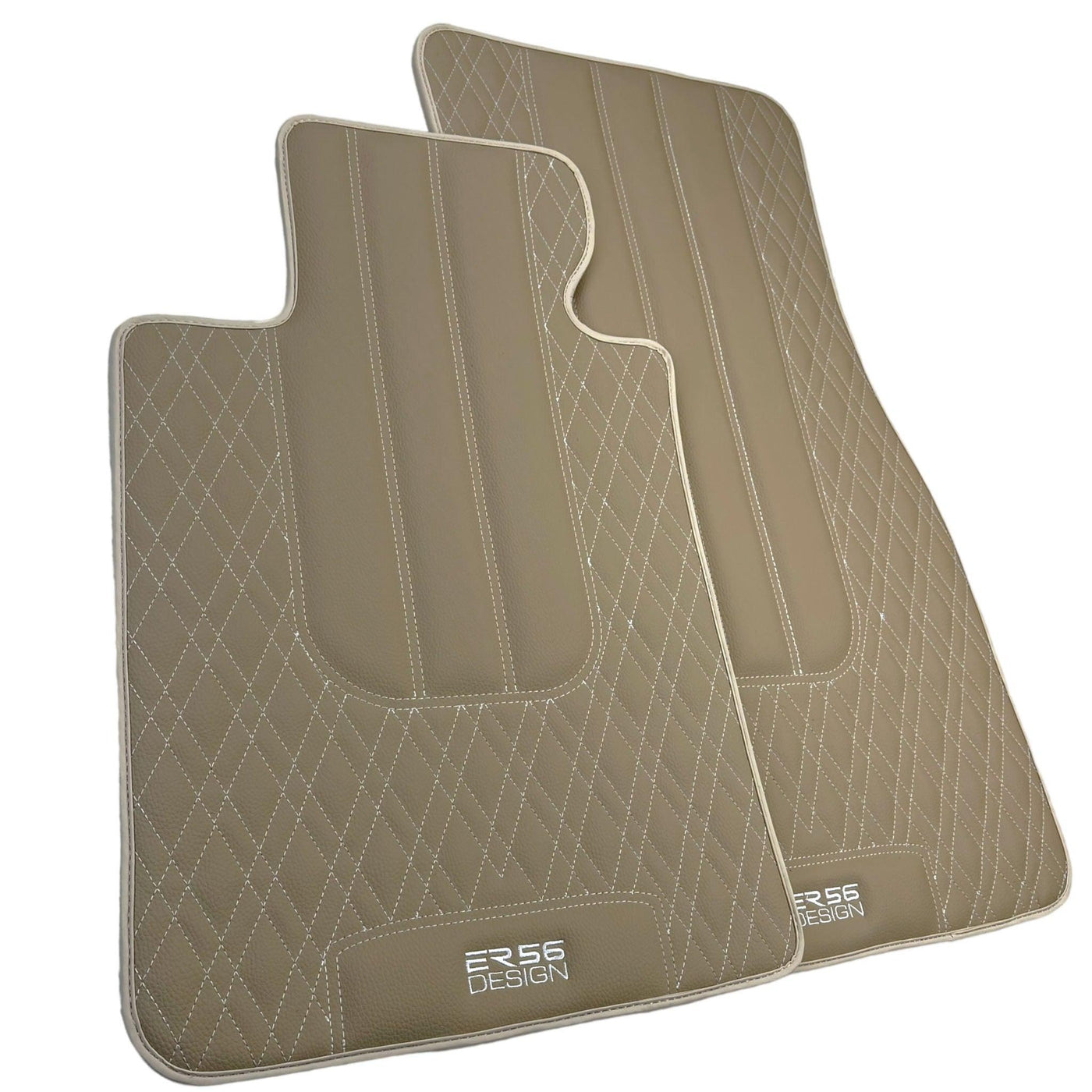 Beige Leather Floor Floor Mats For BMW 1 Series E82 - AutoWin