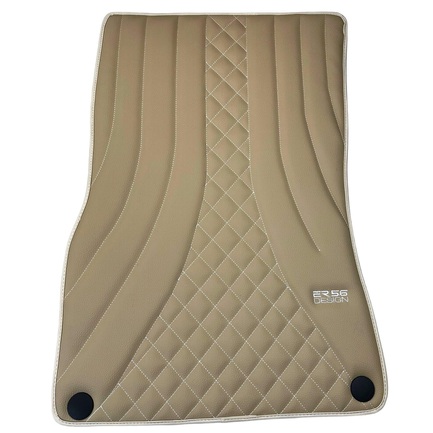 Beige Leather Floor Mats For Mercedes Benz EQS-Class V297 (2021-2023) | ER56 Design - AutoWin