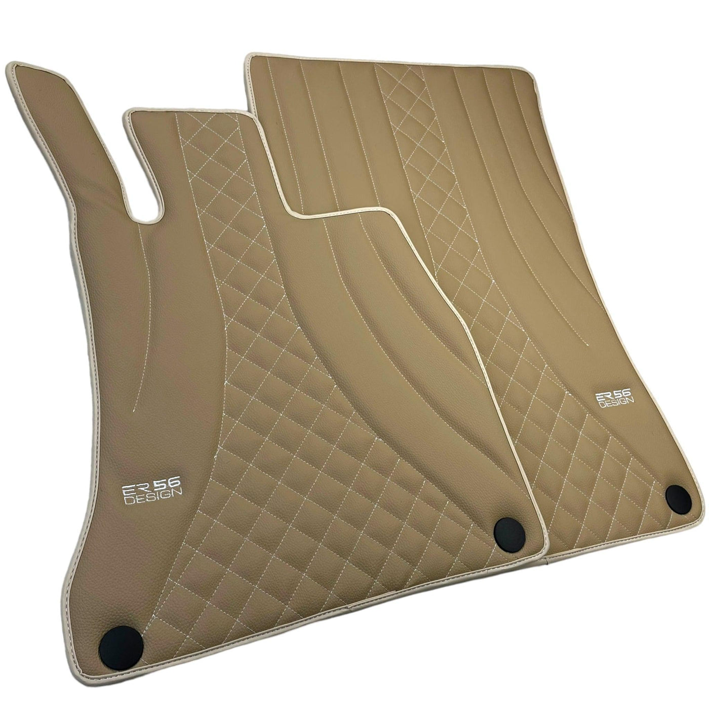 Beige Leather Floor Mats For Mercedes Benz GLE-Class C292 Coupe (2015-2020) | ER56 Design - AutoWin