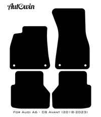 Black Floor Mats for A6 - C8 Avant (2018-2023) | No Steps - AutoWin