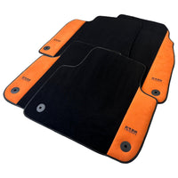 Black Floor Mats for A6 - C8 Avant (2018-2023) With Orange Alcantara | ER56 Design - AutoWin