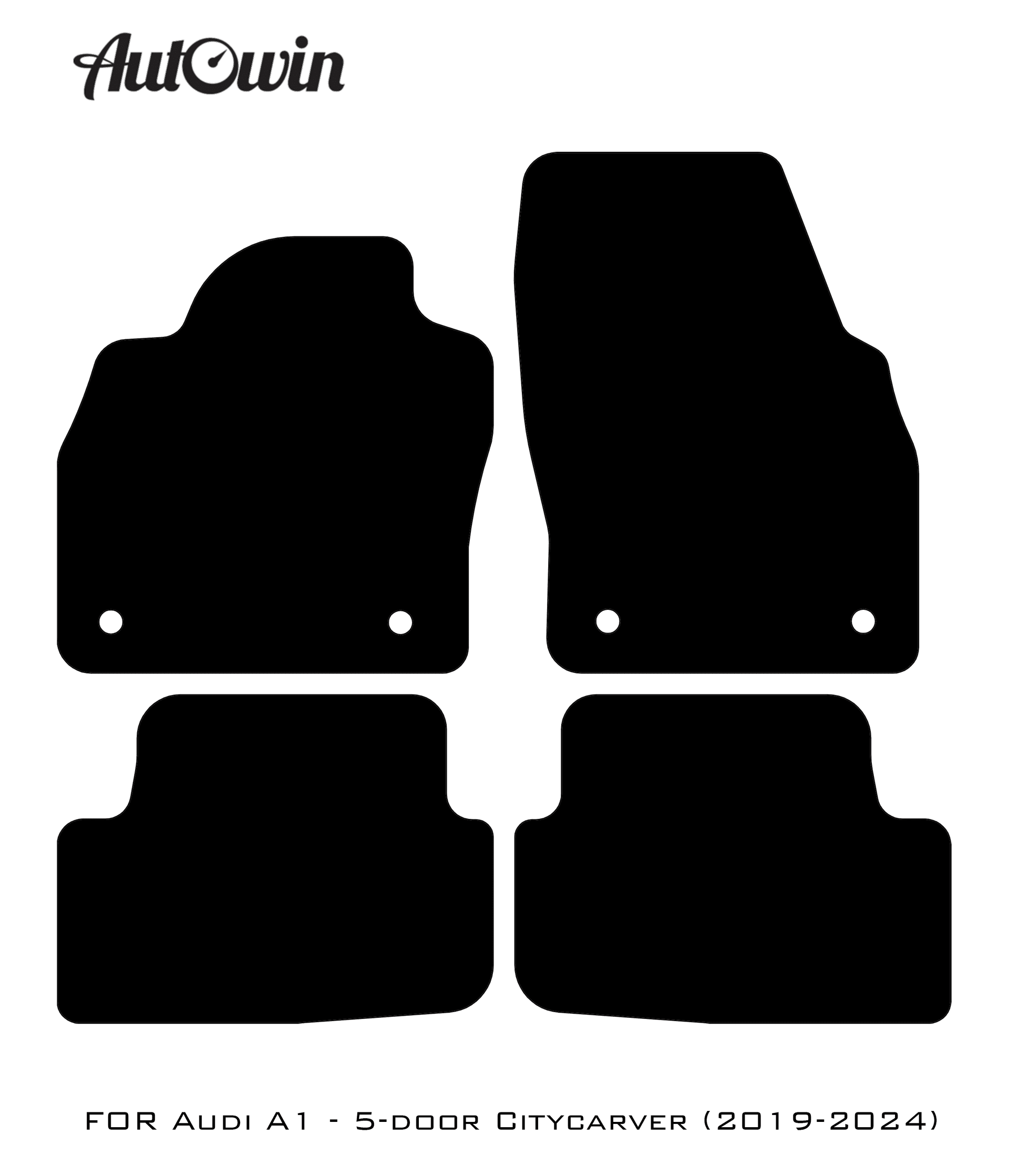 Black Floor Mats for Audi A1 - 5-door Citycarver (2019-2024) | No Steps - AutoWin