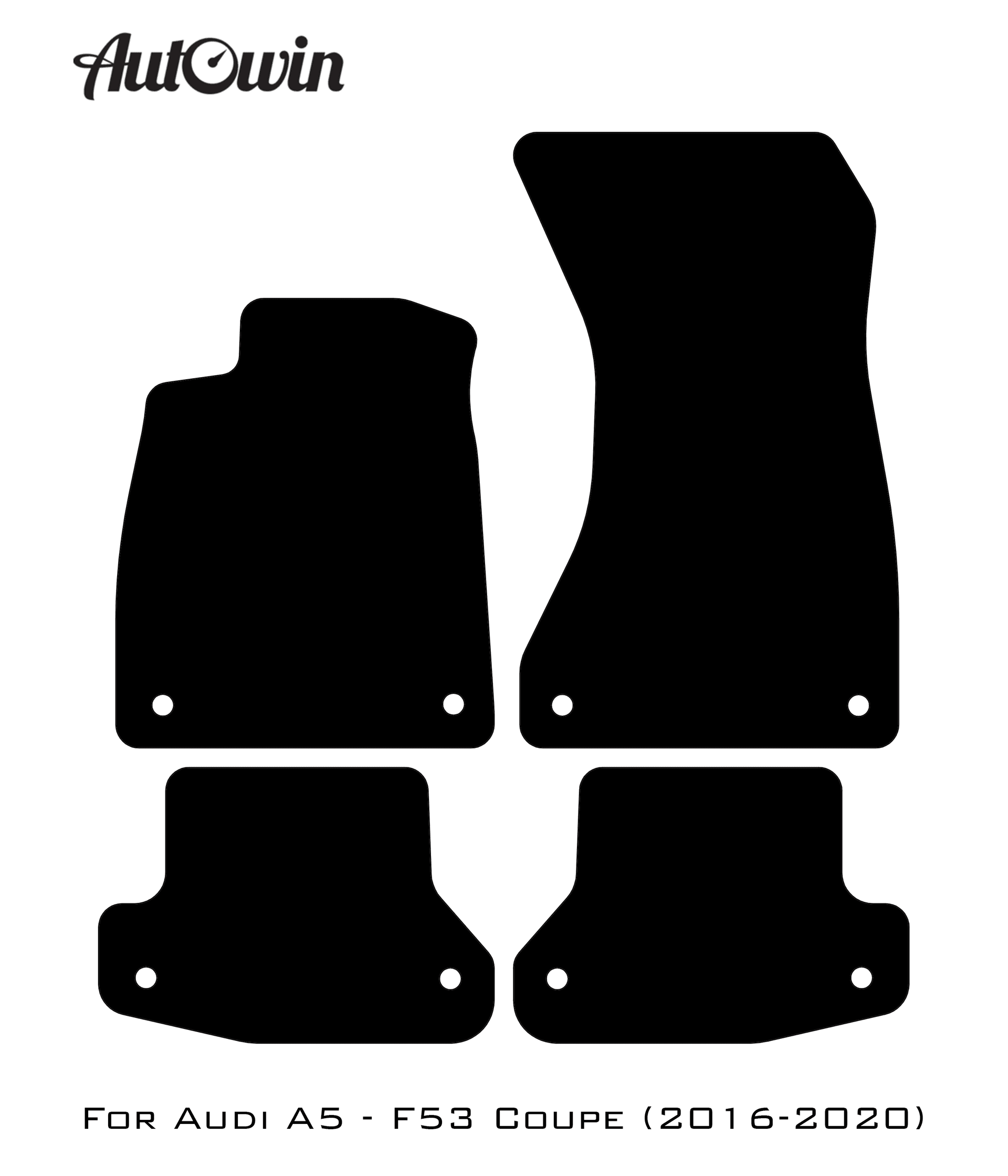 Black Floor Mats for Audi A5 - F53 Coupe (2016-2020) | No Steps - AutoWin