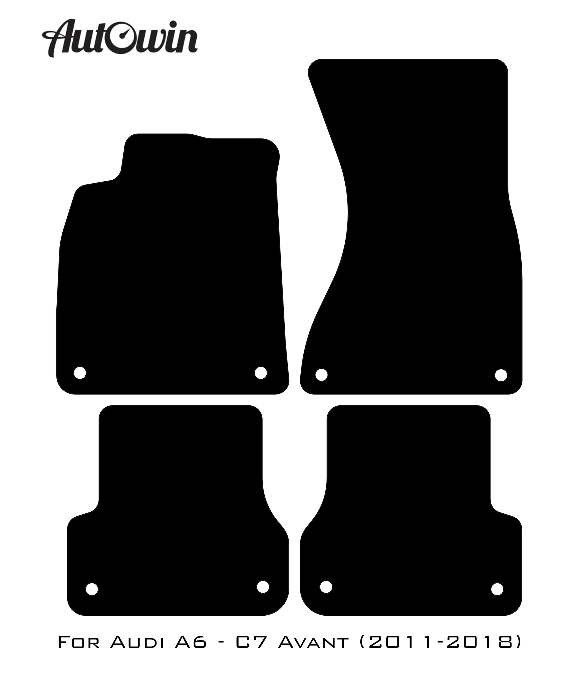 Black Floor Mats for Audi A6 - C7 Avant (2011-2018) | No Steps - AutoWin