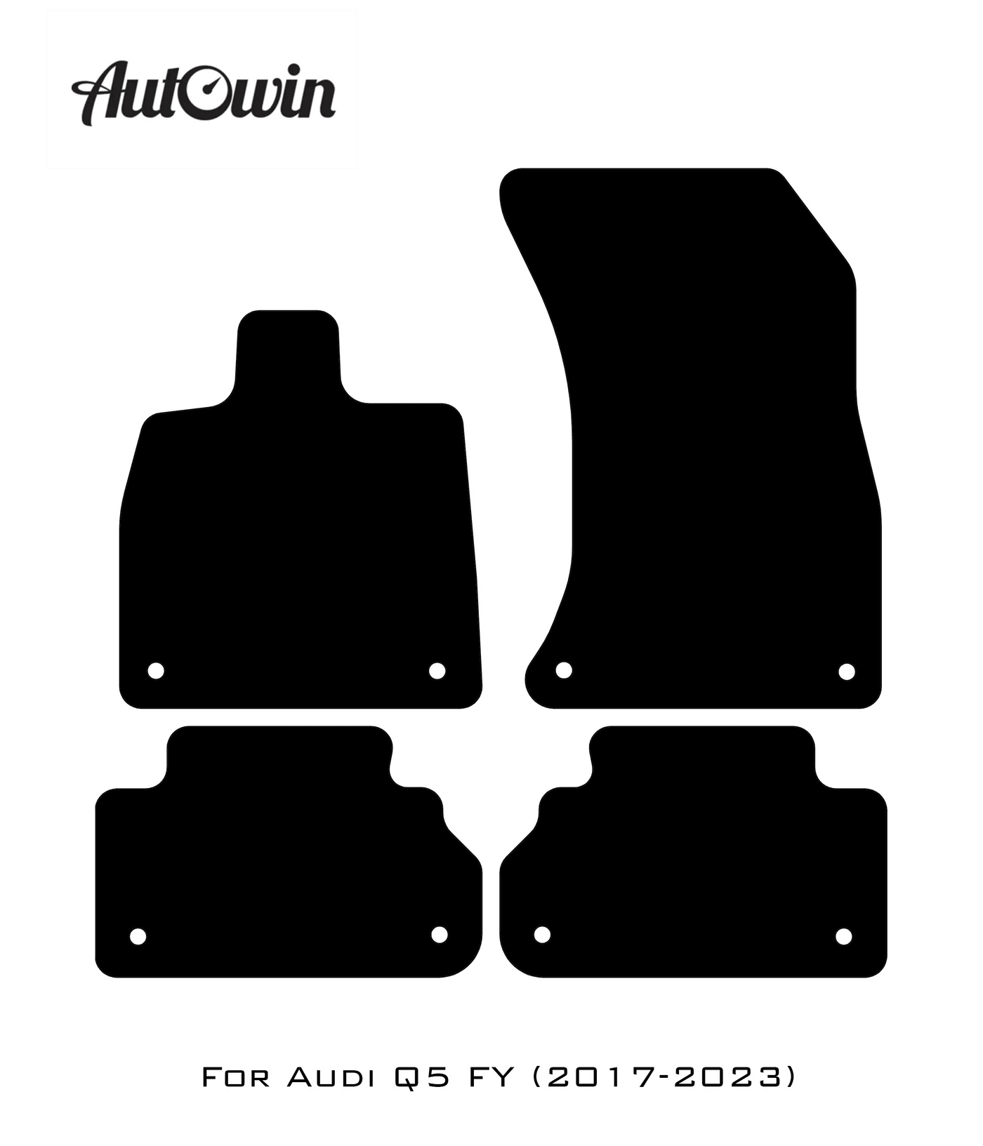 Black Floor Mats for Audi Q5 FY (2017-2023) | Fighter Jet Edition - AutoWin