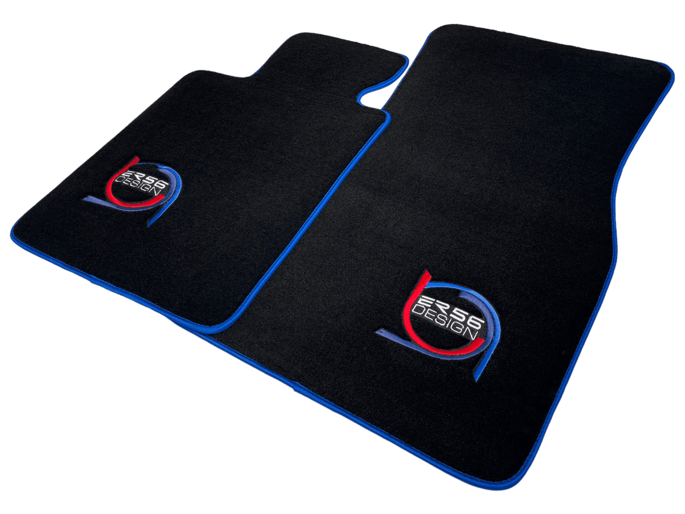 Black Floor Mats For BMW 1 Series E88 Convertible ER56 Design Limited Edition Blue Trim - AutoWin
