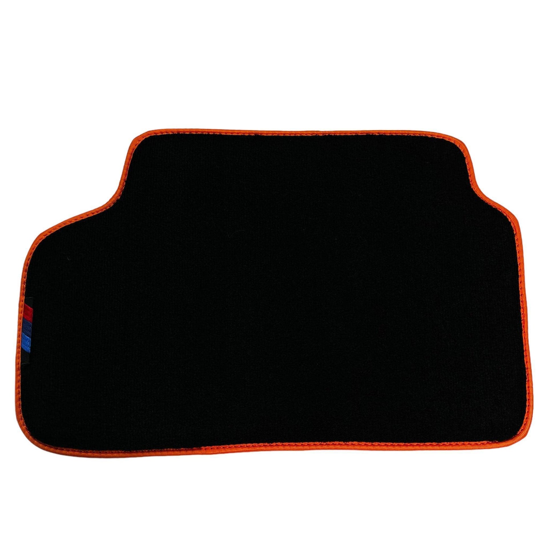 Black Floor Mats For BMW 3 Series E90 | Orange Trim - AutoWin