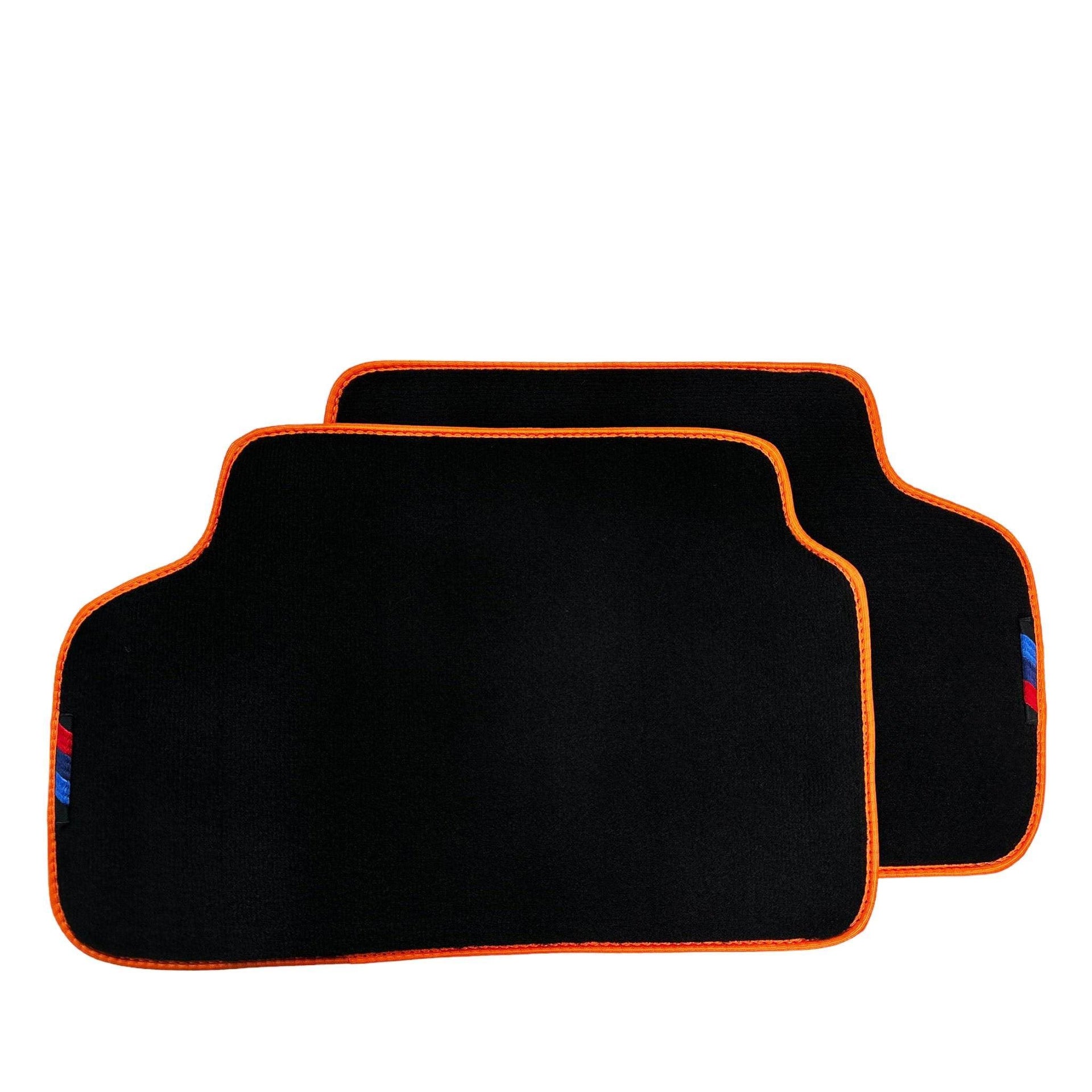 Black Floor Mats For BMW 8 Series Gran Coupe G16 | Orange Trim AutoWin Brand - AutoWin