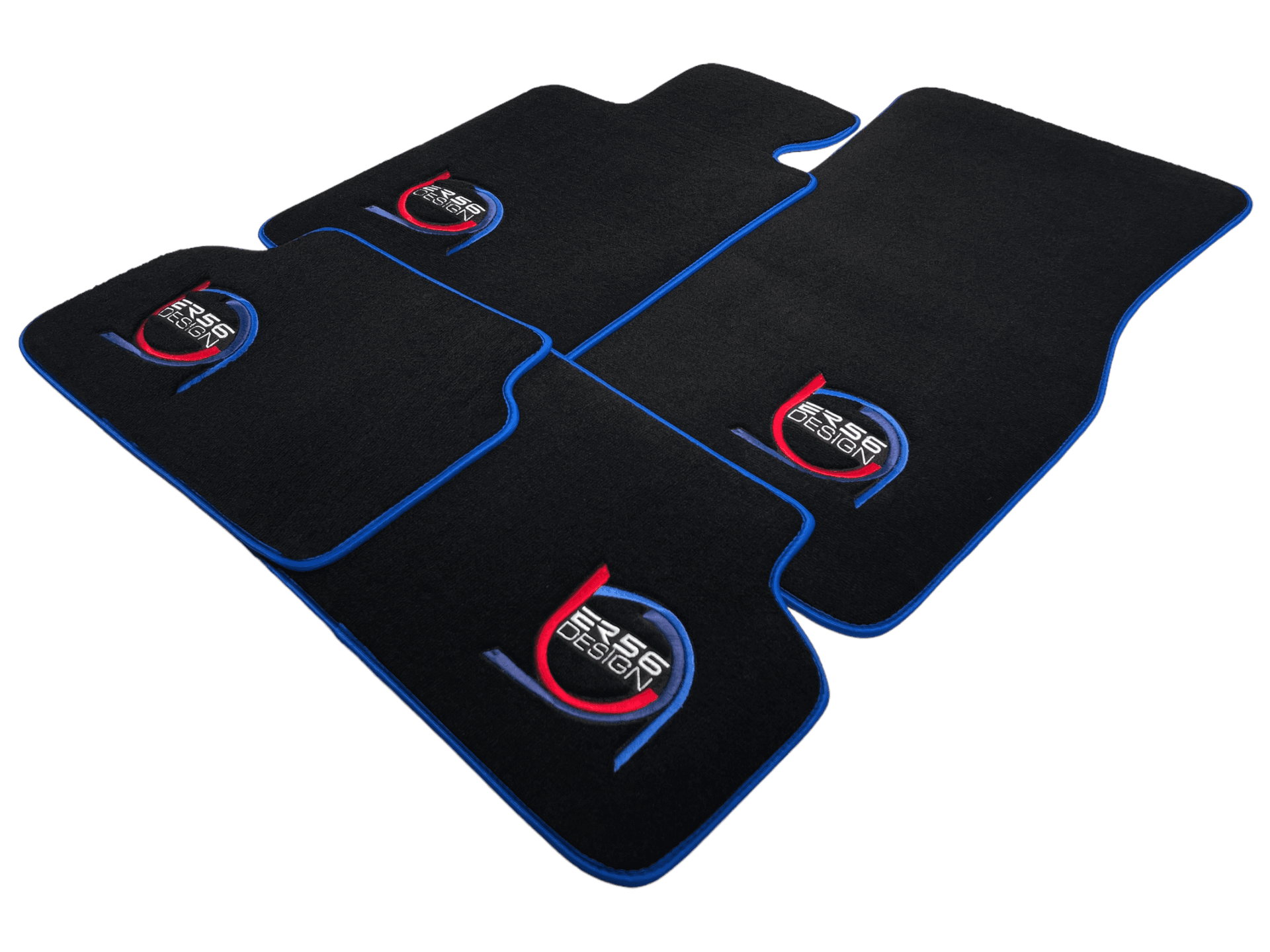 Black Floor Mats For BMW M3 E36 ER56 Design Limited Edition Blue Trim - AutoWin