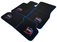 Black Floor Mats For BMW M5 E39 ER56 Design Limited Edition Blue Trim - AutoWin