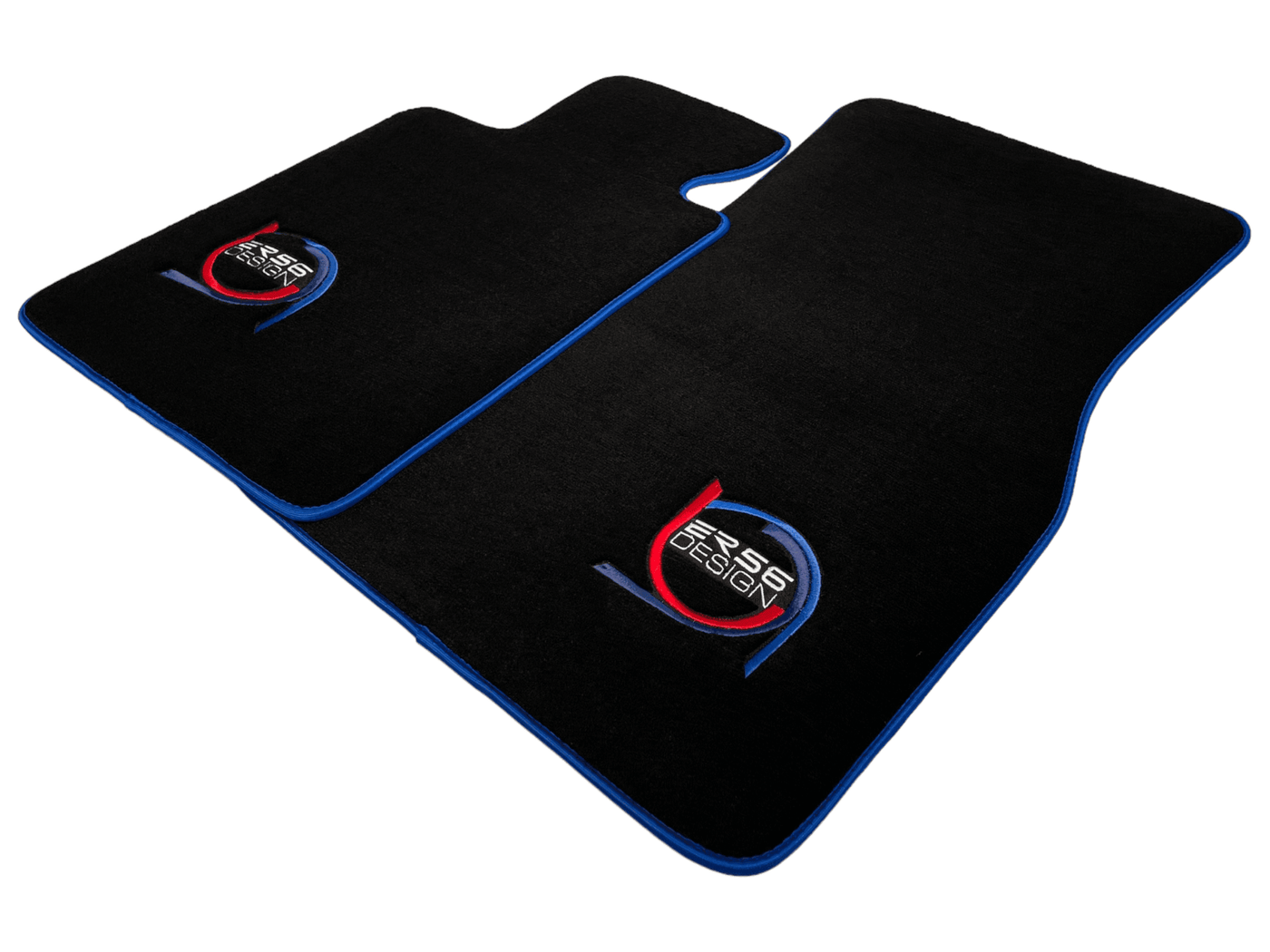 Black Floor Mats For BMW M5 E60 ER56 Design Limited Edition Blue Trim - AutoWin