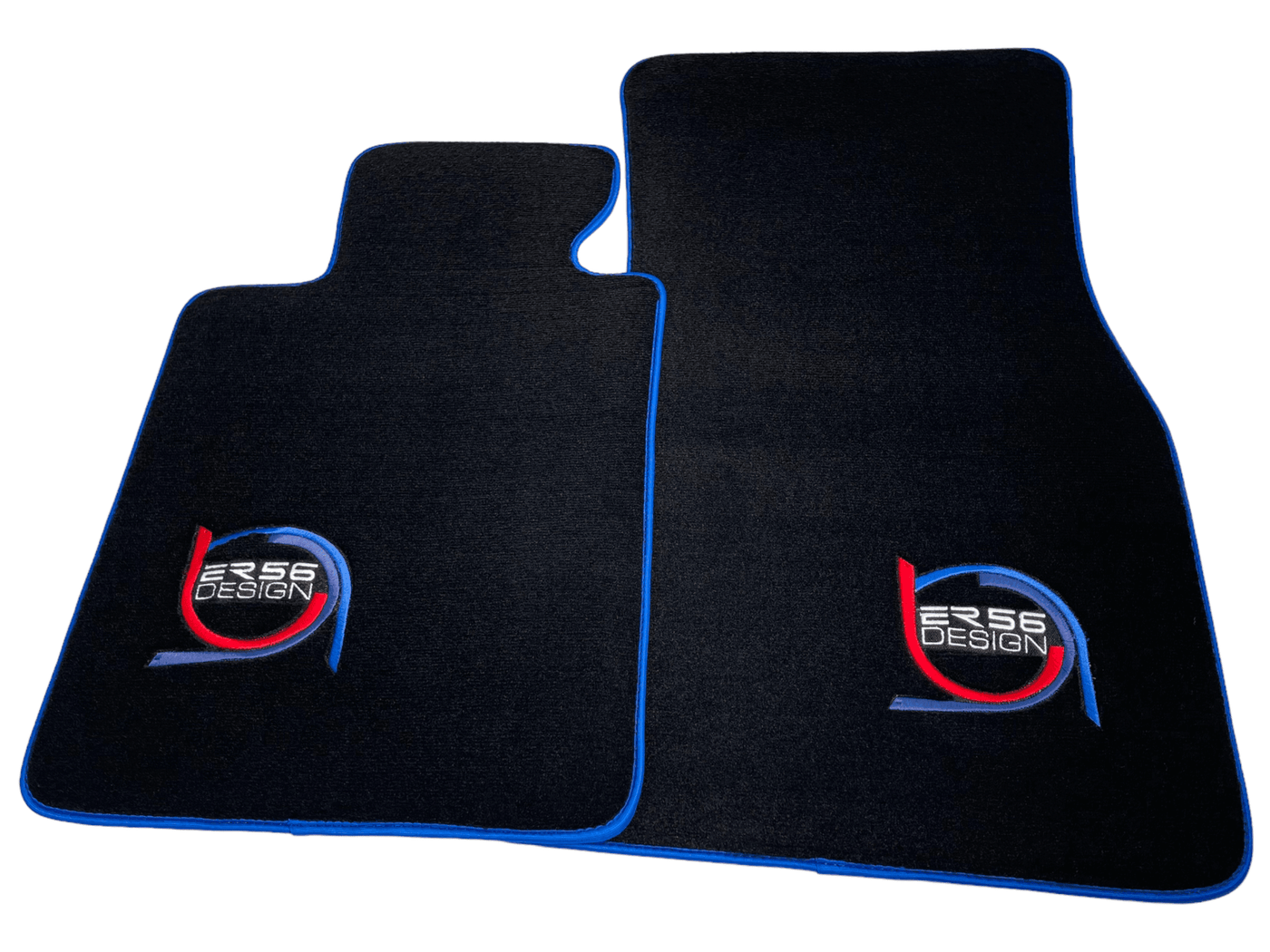Black Floor Mats For BMW M6 F12 Convertible ER56 Design Limited Edition Blue Trim - AutoWin
