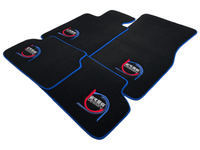Black Floor Mats For BMW X5M F95 SUV ER56 Design Limited Edition Blue Trim - AutoWin