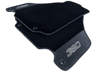 Black Floor Mats For Ferrari 360 Modena 1999-2005 With Carbon Fiber Leather - AutoWin