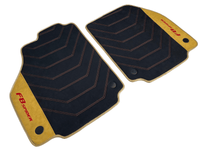 Black Floor Mats For Ferrari F8 Spider 2019-2022 With Tan Alcantara Leather - AutoWin