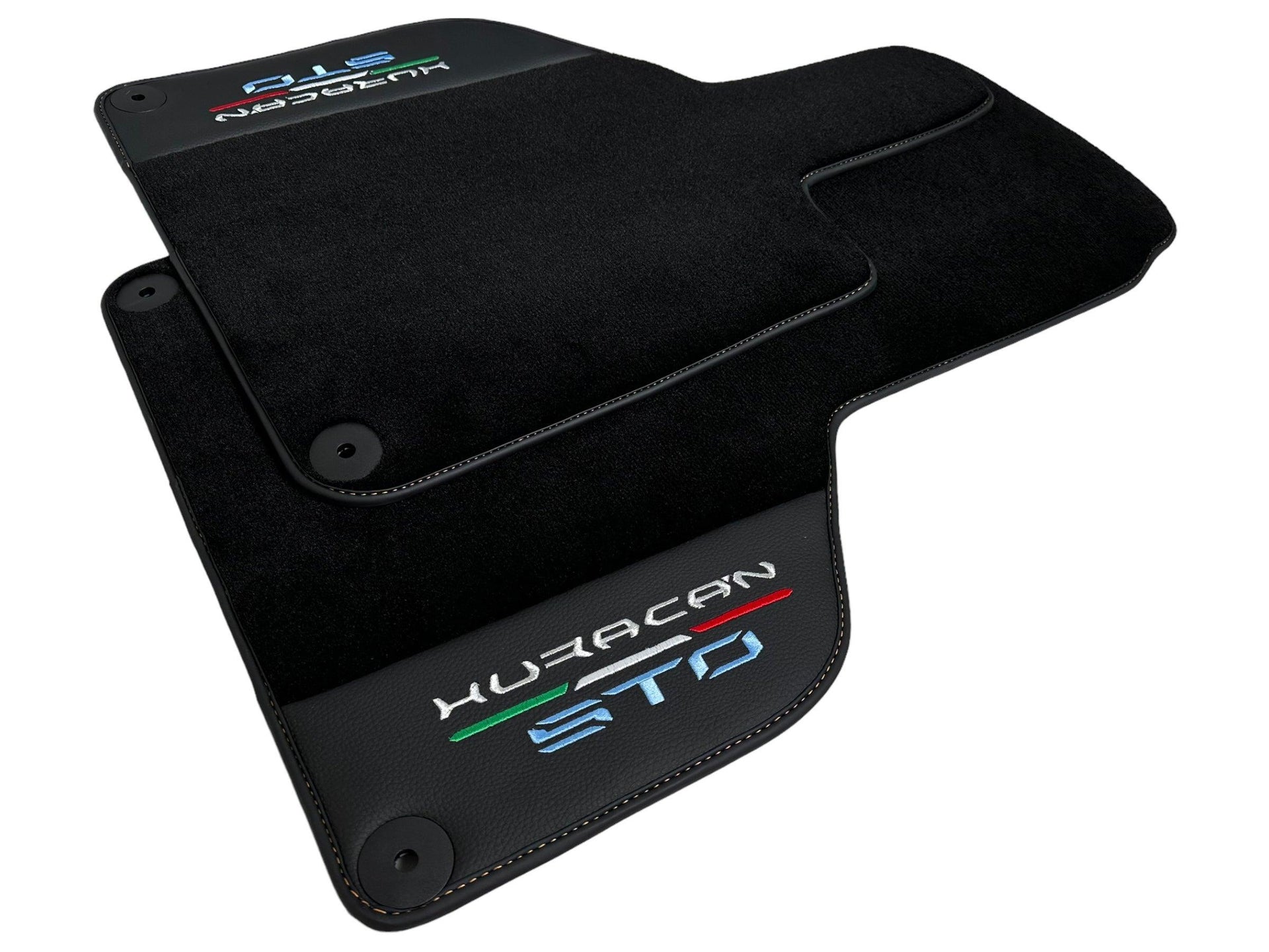 Black Leather Floor Mats for Lamborghini Huracan STO - USA | FedEx Express