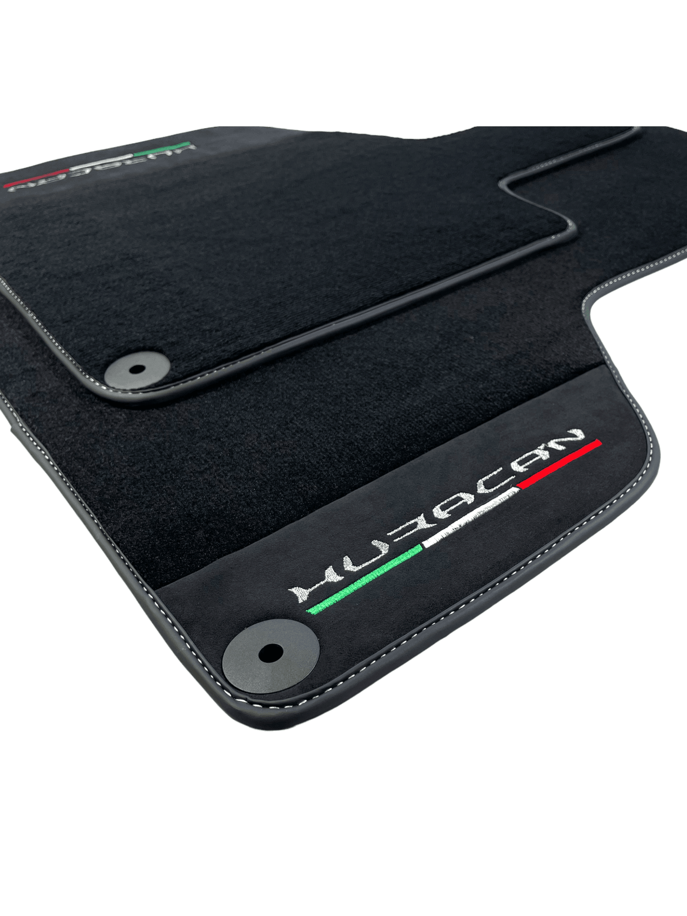 Black Carpet Floor Mats for Lamborghini Huracan with Alcantara Leather - AutoWin