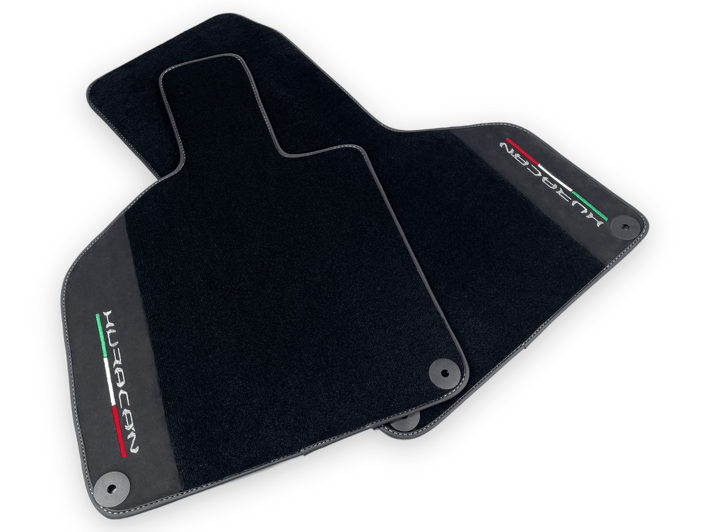 Black Carpet Floor Mats for Lamborghini Huracan with Alcantara Leather - AutoWin