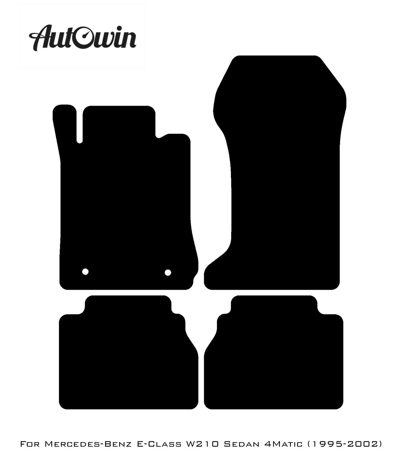 Black Floor Mats For Mercedes Benz E-Class W210 Sedan 4Matic (1995-2002) | AutoWin Edition - AutoWin