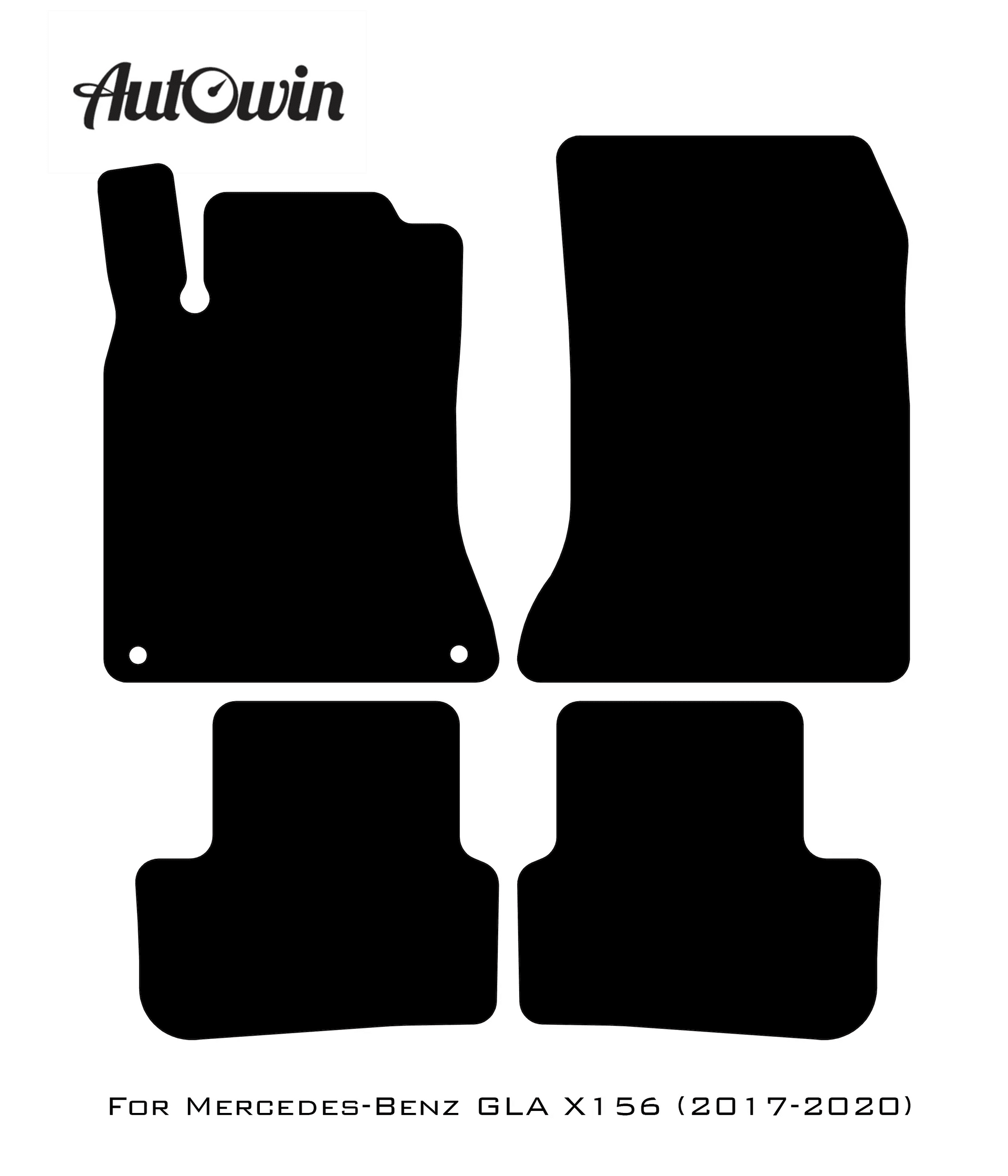 Black Floor Mats For Mercedes Benz GLA-Class X156 (2017-2020) | Fighter Jet Edition - AutoWin