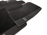 Black Floor Mats For Rolls Royce Black Badge Phantom Fluorescent Logo - AutoWin