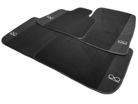 Black Floor Mats For Rolls Royce Black Badge Phantom Fluorescent Logo - AutoWin