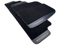 Black Floor Mats For Tesla Model 3 With Carbon Fiber Leather - AutoWin