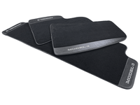 Black Floor Mats For Tesla Model 3 With Carbon Fiber Leather - AutoWin