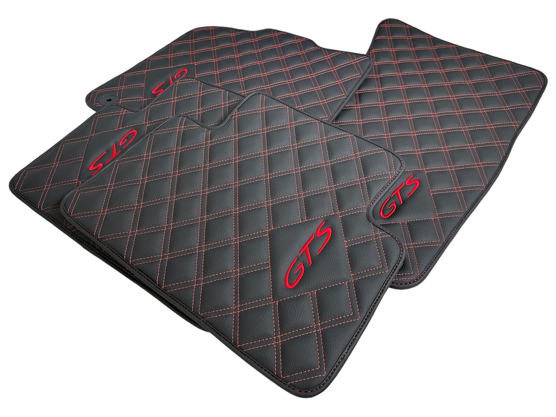 Black Leather Floor Mats for Porsche Macan GTS - AutoWin
