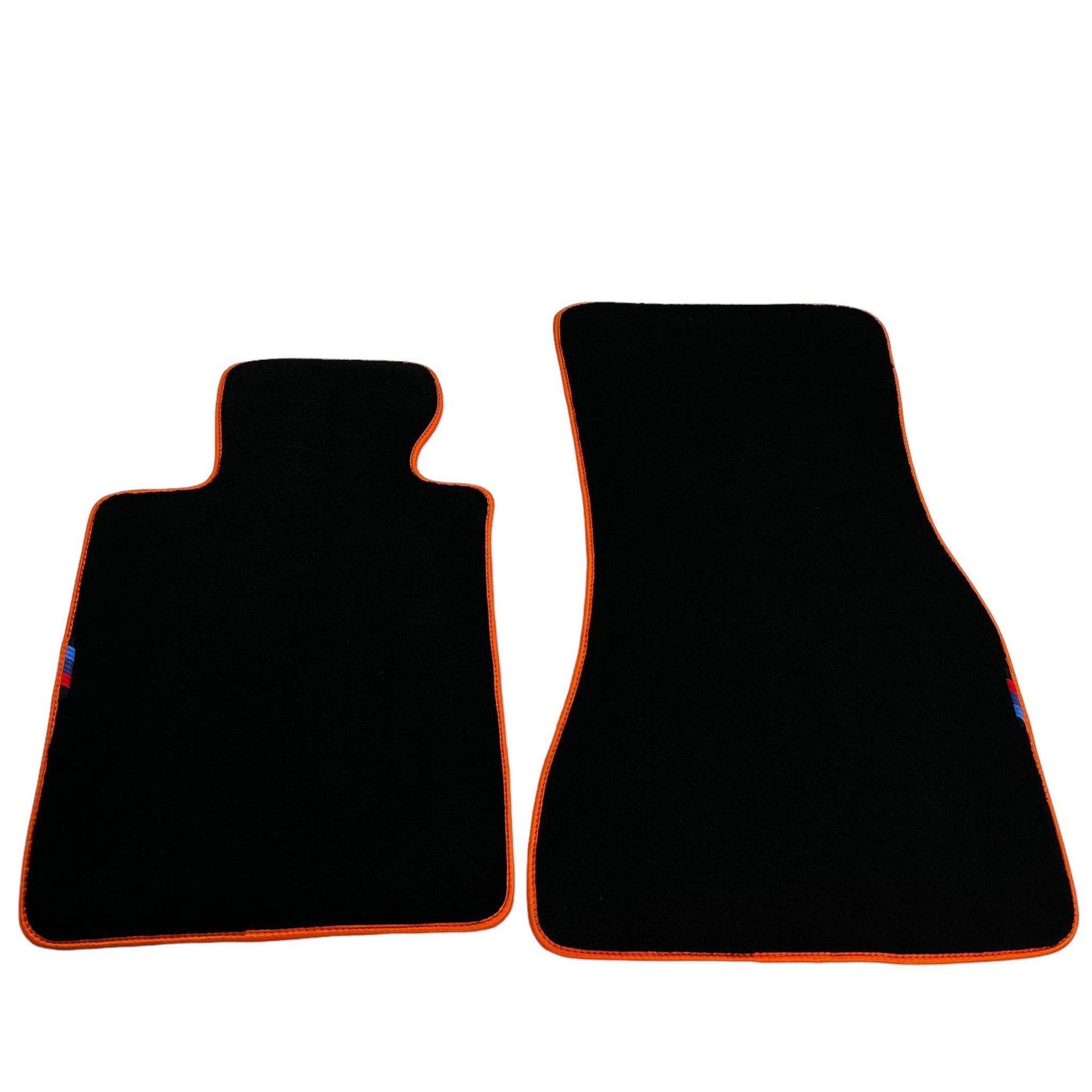 Black Mats For BMW 3 Series E36 2-door Coupe | Orange Trim - AutoWin