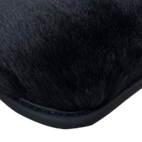Black Sheepskin Floor Mats For BMW 7 Series E38 Long No Steps Edition - AutoWin