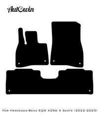 Black Sheepskin Floor Mats For Mercedes Benz EQS-Class X296 (2022-2023) | ER56 Design - AutoWin