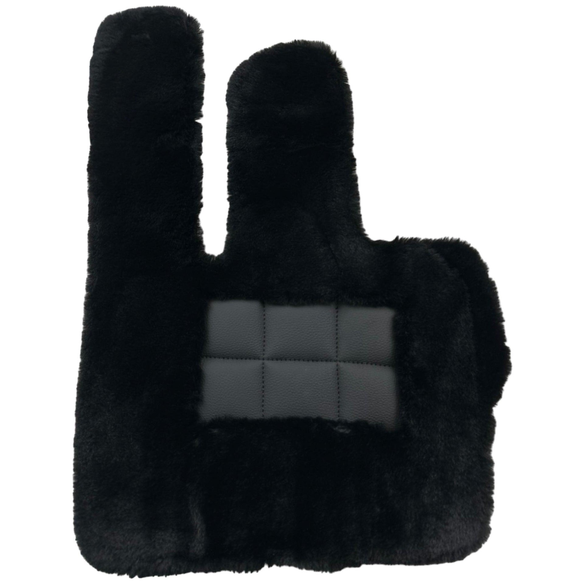 Black Sheepskin Floor Mats For Mercedes Benz GLC-Class X253 SUV (2019-2023) Hybrid | ER56 Design - AutoWin