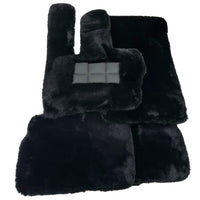 Black Sheepskin Floor Mats For Mercedes Benz S-Class W140 (1991-1998) | ER56 Design - AutoWin