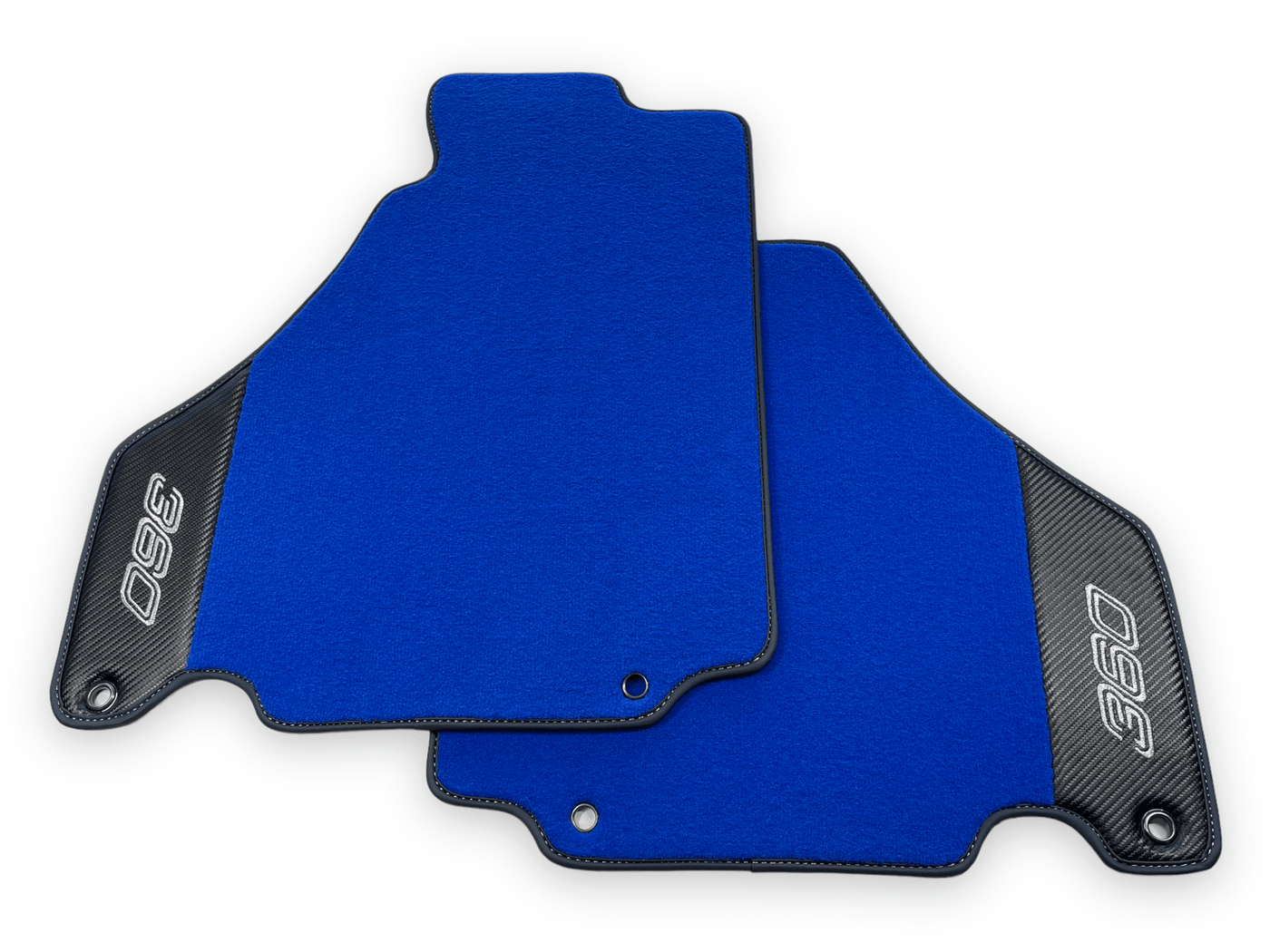 Blue Floor Mats For Ferrari 360 Modena 1999-2005 With Carbon Fiber Leather - AutoWin