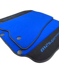 Blue Floor Mats For Ferrari 812 Superfast With Alcantara Leather - AutoWin