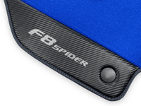 Blue Floor Mats For Ferrari F8 Spider 2019-2022 With Carbon Fiber Leather - AutoWin