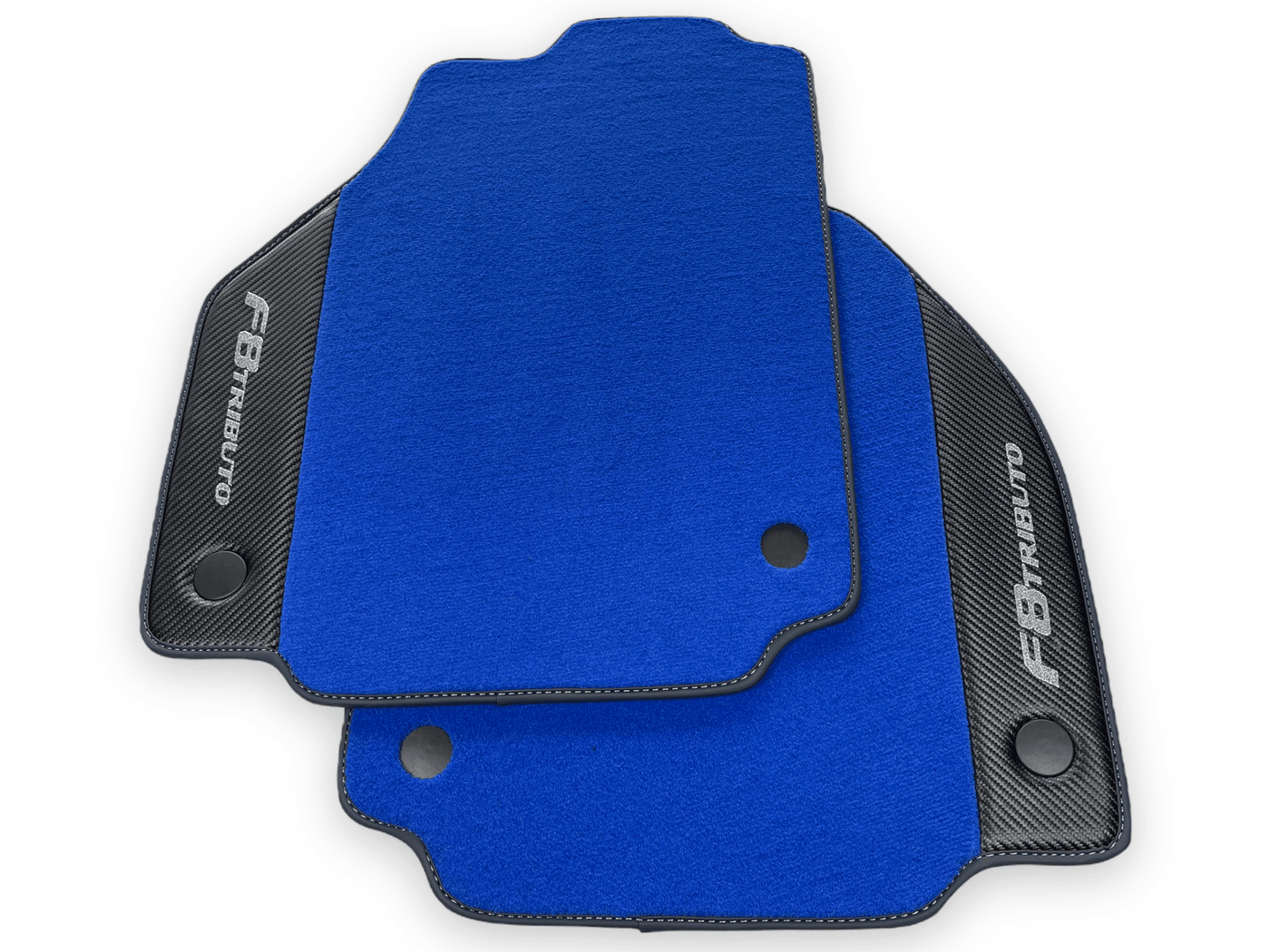 Blue Floor Mats For Ferrari F8 Tributo 2019-2022 With Carbon Leather - AutoWin