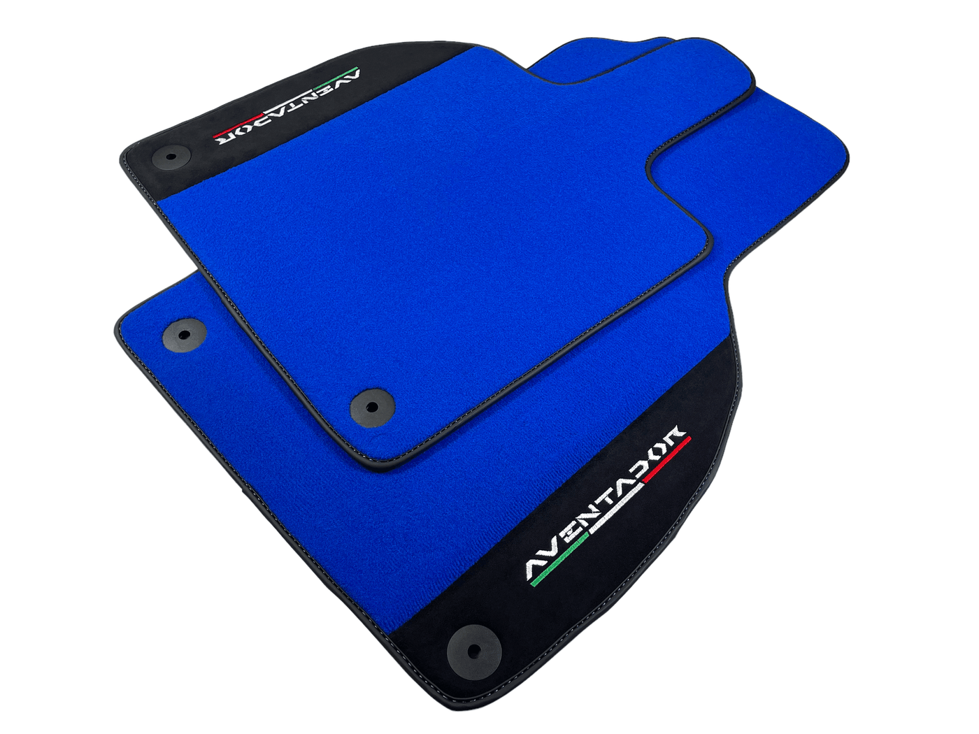 Blue Floor Mats for Lamborghini Aventador With Alcantara Leather - AutoWin