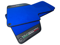 Blue Floor Mats for Lamborghini Huracan With Carbon Fiber Leather - AutoWin