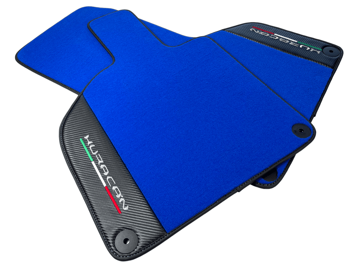 Blue Floor Mats for Lamborghini Huracan With Carbon Fiber Leather - AutoWin