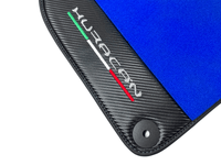 Blue Floor Mats for Lamborghini Huracan With Carbon Fiber Leather - AutoWin