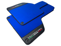 Blue Floor Mats for Lamborghini Huracan With Carbon Fiber Leather - AutoWin