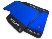 Blue Floor Mats For Lamborghini Urus With Alcantara Leather - AutoWin