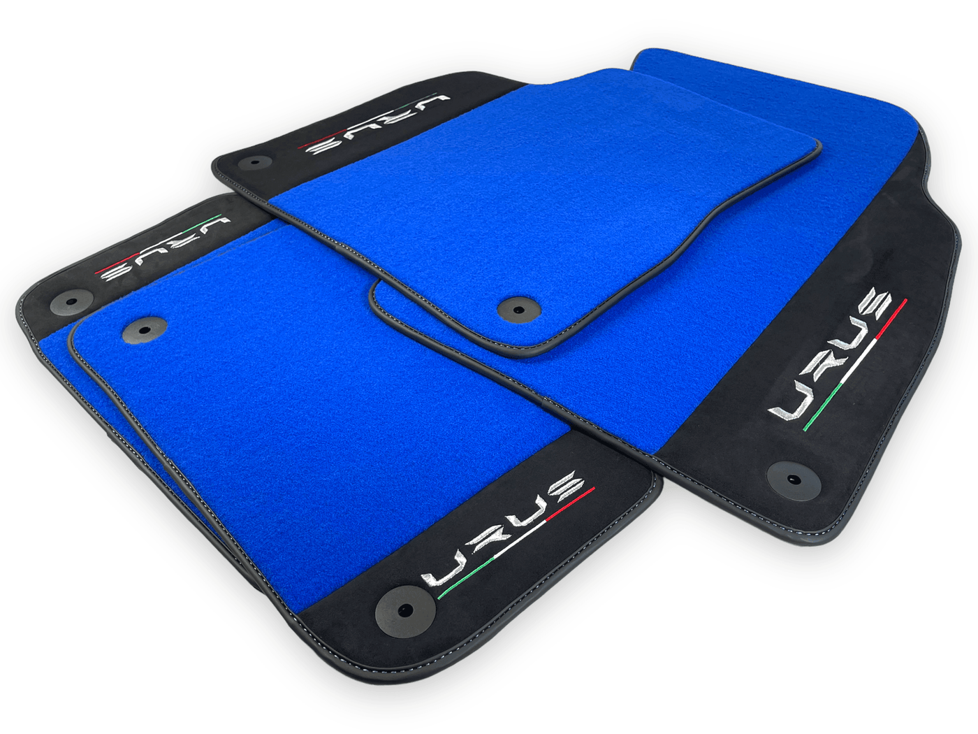 Blue Floor Mats For Lamborghini Urus With Alcantara Leather - AutoWin
