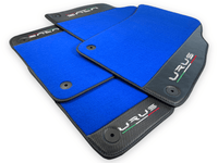Blue Floor Mats For Lamborghini Urus With Carbon Leather - AutoWin