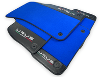 Blue Floor Mats For Lamborghini Urus With Carbon Leather - AutoWin